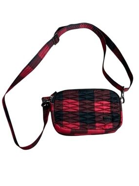 LUG Coupe red and black plaid convertible bag